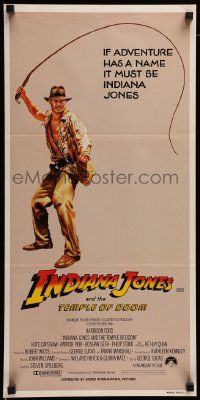 2m031 INDIANA JONES & THE TEMPLE OF DOOM Aust daybill '84 adventure is Harrison Ford's name!