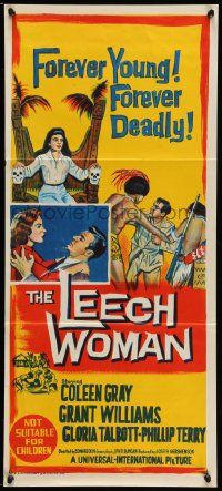 2m033 LEECH WOMAN Aust daybill '60 female vampire drained love & life from every man she trapped!
