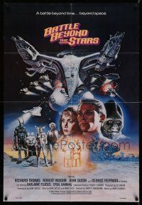 2m496 BATTLE BEYOND THE STARS 1sh '80 Richard Thomas, Robert Vaughn, Gary Meyer sci-fi art!