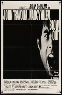2m520 BLOW OUT 1sh '81 John Travolta, Brian De Palma, murder has a sound all of its own!
