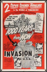 2m529 CAPTIVE WOMEN/INVASION U.S.A. 1sh '56 The World 1000 Years From Now!