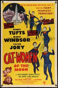 2m533 CAT-WOMEN OF THE MOON 1sh '53 campy cult classic, they're fiery, fearless & ferocious!