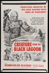 2m550 CREATURE FROM THE BLACK LAGOON military 1sh R50s different art of monster & sexy Julie Adams!