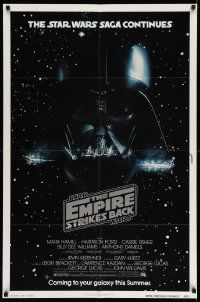 2m593 EMPIRE STRIKES BACK NSS style advance 1sh '80 Darth Vader helmet and breathing mask in space!