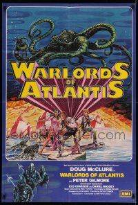 2m823 WARLORDS OF ATLANTIS English 1sh '78 really cool fantasy art with monsters by Josh Kirby!