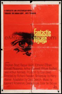 2m601 FANTASTIC VOYAGE 1sh '66 best art of tiny people going to the human brain!