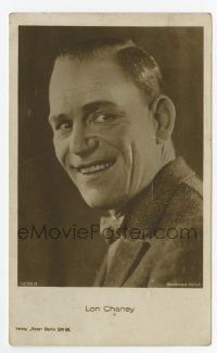 2m004 LON CHANEY SR German Ross postcard '20s smiling portrait in suit & tie of the horror legend!