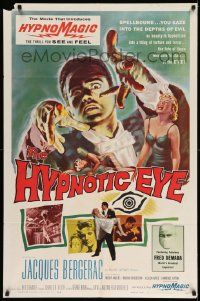 2m647 HYPNOTIC EYE 1sh '60 Jacques Bergerac, cool hypnosis art, stare if you dare!