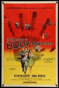 2m650 INVASION OF THE BODY SNATCHERS 1sh '56 great image of McCarthy, Wynter & giant handprint!