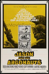 2m662 JASON & THE ARGONAUTS 1sh R80s great special fx by Ray Harryhausen, cool art of colossus!