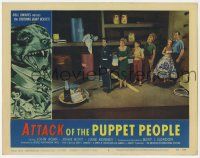 2m271 ATTACK OF THE PUPPET PEOPLE LC #4 '58 great image of six tiny people by giant plate & tools!