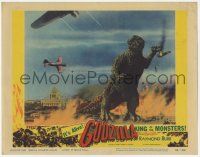 2m299 GODZILLA LC #3 '56 great image of Gojira crushing airplanes in sky, rubbery monster classic!