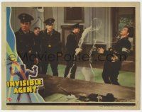 2m316 INVISIBLE AGENT LC '42 fx scene of invisible guy choking Nazi as others try to find him!