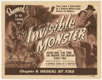 2m242 INVISIBLE MONSTER chapter 6 TC '50 Republic serial, madman master-crook murders for millions!