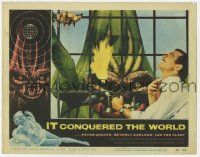 2m318 IT CONQUERED THE WORLD LC #5 '56 Roger Corman, AIP, c/u of man attacking monster with fire!