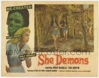 2m366 SHE DEMONS LC '58 wild image of sexy half-dressed female monsters escaping from bamboo cage!