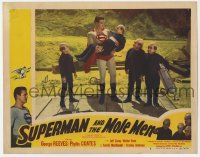 2m368 SUPERMAN & THE MOLE MEN LC #3 '51 wonderful image of George Reeves rescuing little aliens!