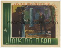 2m384 WALKING DEAD LC '36 Boris Karloff approaches two men in trench coats pointing gun at him!