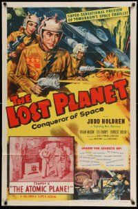 2m684 LOST PLANET chapter 5 1sh '53 Judd Holdren, sci-fi serial, cool art, The Atomic Plane!