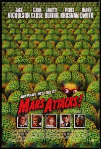 2m696 MARS ATTACKS! int'l 1sh '96 directed by Tim Burton, great image of many aliens!