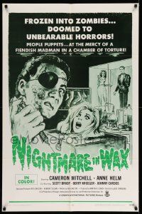 2m726 NIGHTMARE IN WAX 1sh '69 frozen into zombies, doomed to unbearable horrors, cool art!