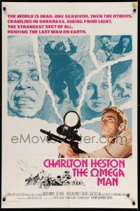 2m731 OMEGA MAN int'l 1sh '71 Charlton Heston is the last man alive, I Am Legend, different art!