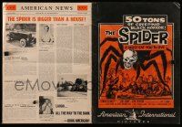 2m174 SPIDER pressbook '58 completely different image of giant monster with skull head!