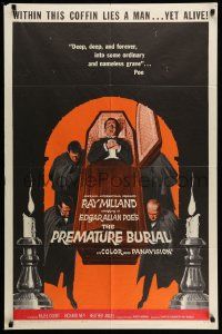 2m746 PREMATURE BURIAL 1sh '62 Edgar Allan Poe, Reynold Brown art of Ray Milland buried alive!