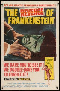 2m753 REVENGE OF FRANKENSTEIN 1sh '58 Peter Cushing in the greatest horrorama, cool monster art!