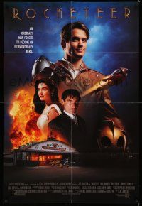 2m755 ROCKETEER int'l 1sh '91 Disney, different montage of Campbell, Jennifer Connelly & cast!
