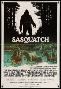 2m758 SASQUATCH 1sh '78 cool art of men searching for Bigfoot in the woods by Marv Boggs!