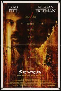 2m766 SEVEN int'l 1sh '95 David Fincher, Morgan Freeman, Brad Pitt, deadly sins!