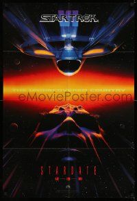 2m779 STAR TREK VI teaser 1sh '91 William Shatner, Leonard Nimoy, art by John Alvin!