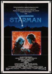 2m781 STARMAN int'l 1sh '84 John Carpenter, alien Jeff Bridges & Karen Allen standing in snowfall!
