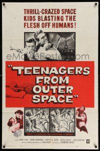 2m788 TEENAGERS FROM OUTER SPACE 1sh '59 thrill-crazed space kids, Reynold Brown artwork!