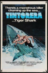 2m799 TINTORERA 1sh '77 best monstrous killer tiger shark horror artwork!