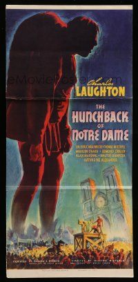 2m075 HUNCHBACK OF NOTRE DAME 12x26 trade ad '39 has full-color image of the three-sheet + more!