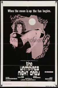 2m813 VAMPIRE'S NIGHT ORGY 1sh '74 wacky horror image, when the moon is up, the fun begins!