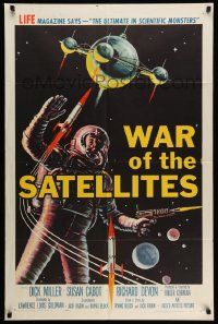2m820 WAR OF THE SATELLITES 1sh '58 the ultimate in scientific monsters, cool astronaut art!