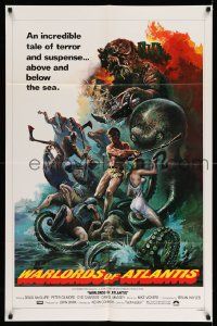 2m822 WARLORDS OF ATLANTIS 1sh '78 really cool fantasy artwork with monsters by Joseph Smith!