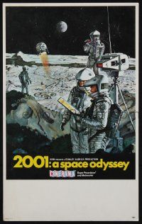 2m077 2001: A SPACE ODYSSEY Cinerama mini WC '68 Kubrick, art of astronauts on moon by Bob McCall!