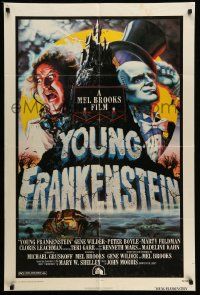 2m835 YOUNG FRANKENSTEIN 1sh '74 Mel Brooks, art of Gene Wilder, Peter Boyle & Marty Feldman!