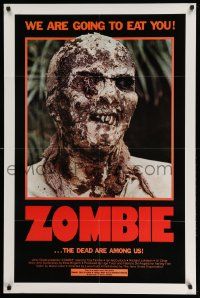 2m837 ZOMBIE 1sh '80 Zombi 2, Lucio Fulci classic, gross c/u of undead, we are going to eat you!
