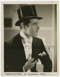 2m203 FRANKENSTEIN 8x10.25 still '31 great profile portrait of John Boles wearing top hat & tuxedo!
