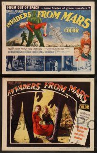 2m405 INVADERS FROM MARS 8 LCs '53 classic, art of hordes of green monsters from outer space!