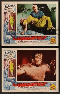 2m426 UNEARTHLY 7 LCs '57 close ups of Myron Healy, sexy Sally Todd & thespian Tor Johnson!