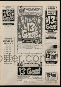 2m085 13 GHOSTS pressbook '60 William Castle haunted house horror, great images!