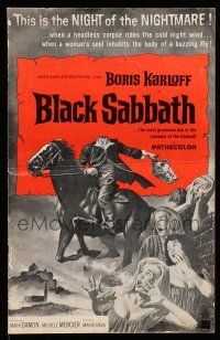 2m097 BLACK SABBATH pressbook '64 Boris Karloff in Mario Bava's I Tre volti Della Paura!