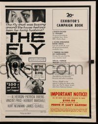 2m111 FLY pressbook '58 $100 to the first person who proves this movie can't happen!