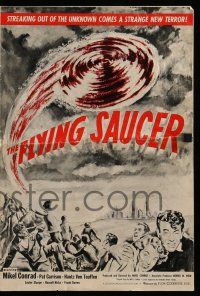 2m113 FLYING SAUCER pressbook '50 cool sci-fi artwork of UFOs from space & terrified people!